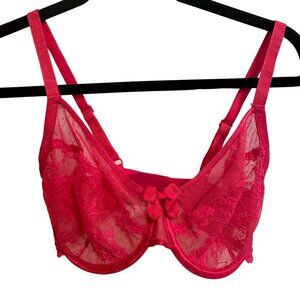 Chantelle Hot Pink 34DDD Bra Unlined Sexy Lingerie Luxury